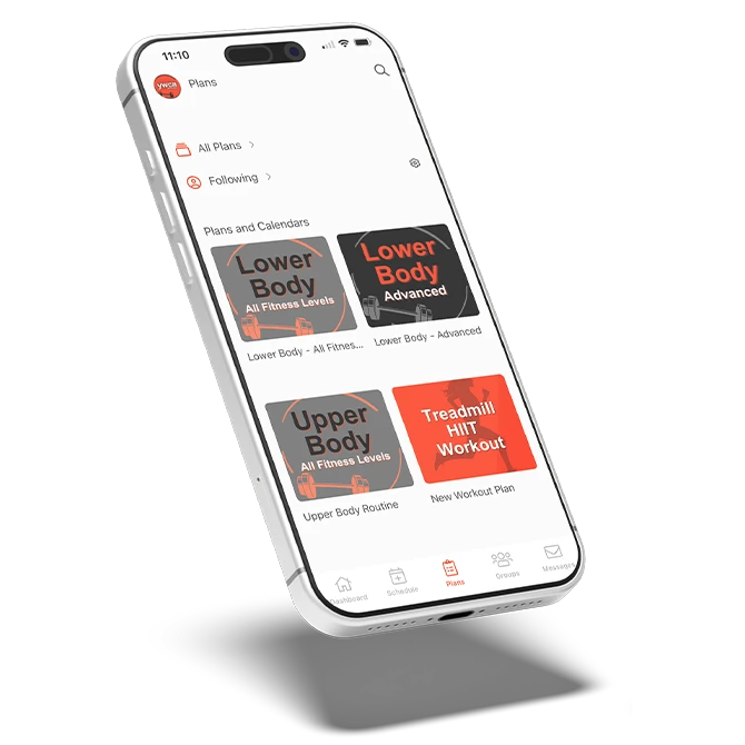 YWCA exercise app on phone